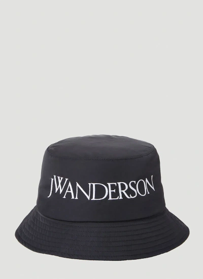 Jw Anderson Logo Bucket Hat In Black
