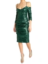 BLACK HALO Henley Dress In Emerald