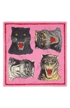 GUCCI TIGER FACES SCARF,4763783G001