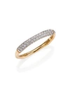 John Hardy WOMEN'S BAMBOO SLIM DIAMOND & 18K YELLOW GOLD BAND RING,0400092019193