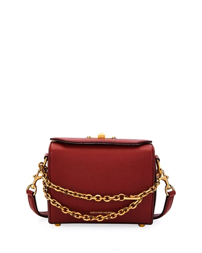 Alexander Mcqueen Box 19 Silky Leather Satchel Bag W/ Removable Chains In Orange