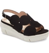 WONDERS Women's Platform Sandal In Black Suede