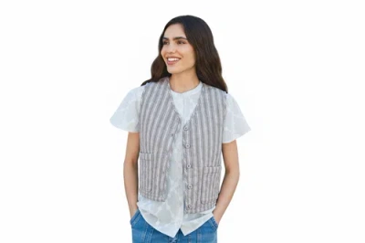 69206 Quilted And Reversible Vest In Multi