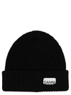 Ganni Wool-blend Ribbed-knit Beanie Hat