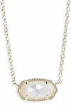 Kendra Scott 14k Gold Plated Elisa Pendant Necklace In June/ Ivory Mop