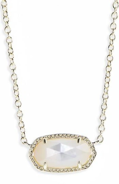 Kendra Scott 14k Gold Plated Elisa Pendant Necklace In Ivory Mother Of Pearl