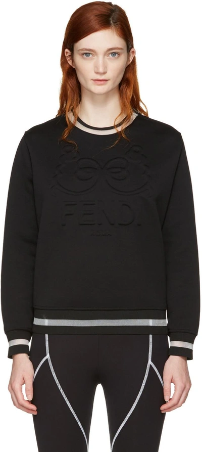 Fendi Embossed Logo Sweatshirt In Black