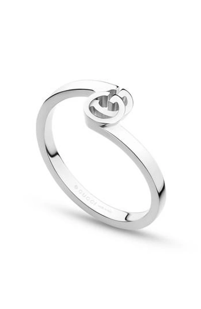 Gucci 18k White Gold Gg Running Ring In Undefined