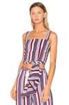 Alexis Sena Top In Blue, Purple, Stripes, White. In Blue