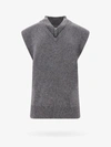 Maison Margiela Layered Knit Vest In Grey