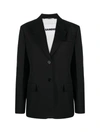 Jil Sander Single-breasted Cotton Blazer In Black