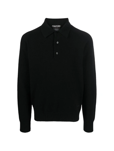 Tom Ford Long Sleeve Dress Shirt In Black