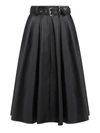 Prada Re-nylon Belted Midi Skirt In Black
