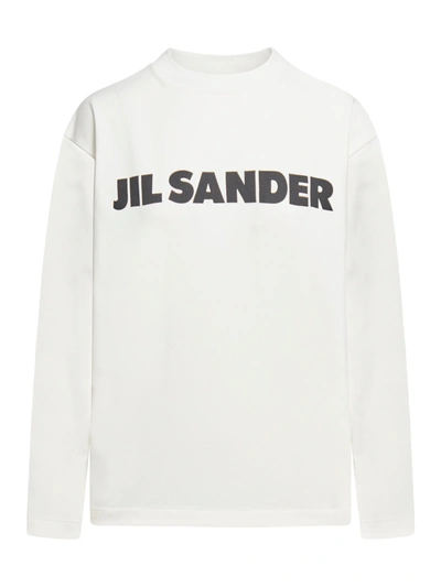 Jil Sander Logo-print Cotton Sweatshirt In Nude & Neutrals