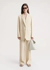 Totême Tailored Herringbone Single-breasted Suit Jacket In Bleached Sand