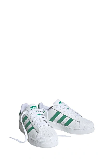 Adidas Originals Superstar Xlg Sneaker In White/semi Court Green/white
