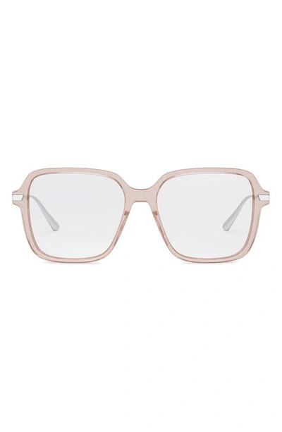 Dior Gem 54mm Square Reading Glasses In Shiny Pink