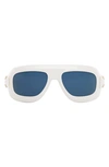 Dior Lady 95.22 M1i Blue Wrap Ladies Sunglasses Cd40136i 25v 58 In Ivory / Blue