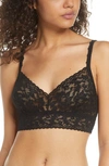 Hanky Panky V-neck Retro Lace Bralette In Black