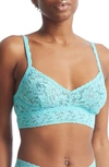 Hanky Panky V-neck Retro Lace Bralette In Aquatic Bl