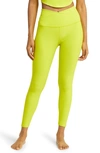 Beyond Yoga At Your Leisure High Waist Leggings In True Chartreuse Heather