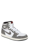 Jordan Nike  Air  1 Retro High Top Sneaker In Black/ Fire Red/ White/ Grey