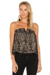 BOBI BLACK STRAPLESS LACE TOP,337 24802