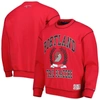 TOMMY JEANS TOMMY JEANS RED PORTLAND TRAIL BLAZERS PETER FRENCH TERRY PULLOVER CREW SWEATSHIRT