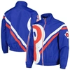 MITCHELL & NESS MITCHELL & NESS ROYAL PHILADELPHIA PHILLIES EXPLODED LOGO WARM UP FULL-ZIP JACKET