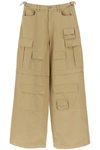 Ambush Wide-leg Cargo Trousers In Beige