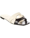 Valentino Chain 1967 Leather Flat Sandals In White