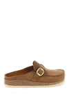 Birkenstock Women's Buckley Shearling Slip On Shoes In Tea