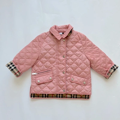 Pre-owned Burberry Pink Puffy Quilted Children Jacket, 18 Months