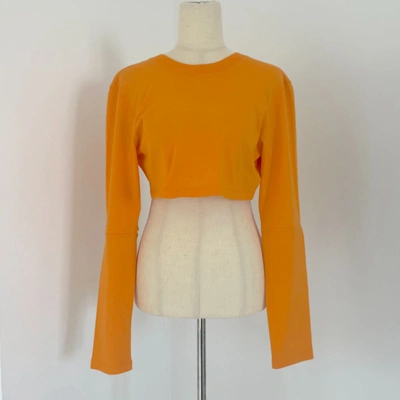 Pre-owned Jacquemus Orange Long Sleeve Crop Top
