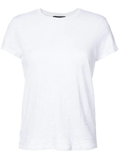 Atm Anthony Thomas Melillo Slub Jersey Schoolboy Crewneck T Shirt In White