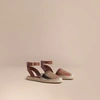 BURBERRY Leather and House Check Espadrille Sandals,40545301