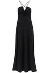 Ganni Crepe Jersey Maxi Dress In Black