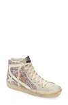 Golden Goose Slide High Top Sneaker In Lilac/ Sand