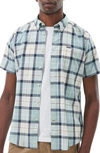 Barbour Gordon Plaid Short Sleeve Button-up Shirt In Blue Chalk Tartan