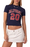 Shop Edikted California Graphic T-shirt In Navy