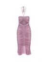 Blumarine Cut-out Pleated Midi Dress In Pink