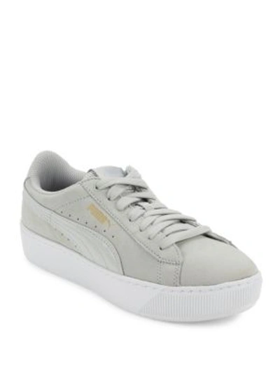 Puma Leather Vikki Sneakers In Grey