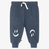 Molo Blue Cotton Jersey Baby Joggers In Blue