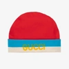 GUCCI RED COTTON BABY HAT