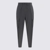 BRUNELLO CUCINELLI BRUNELLO CUCINELLI DARK GREY WOOL BLEND TROPICAL CARGO TROUSERS