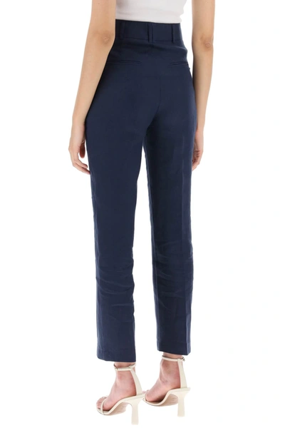 Hebe Studio 'loulou' Linen Trousers In Navy Calypso (blue)