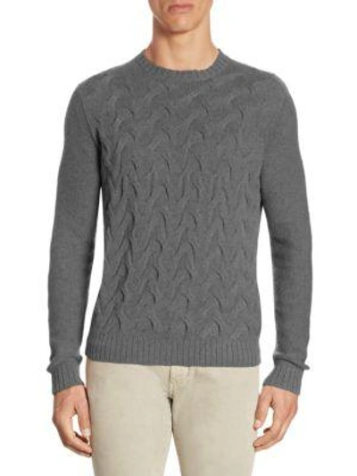 Loro Piana Crazy Cable Cashmere Sweater In Flannel Melange
