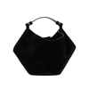 Khaite Lotus Mini Suede Shoulder Bag In Black