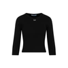 Prada Ribbed Logo-embroidered Slim Sweater In Black
