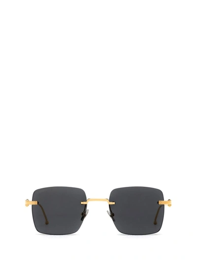 Cartier Squared Frame Sunglasses In Gold/gray Solid